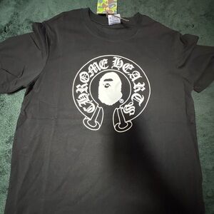 Chrome Hearts/bape Black Graphic T-Shirt size large but fits like a medium